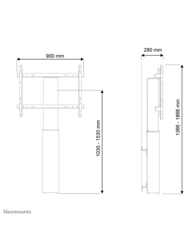 Neomounts - Fixation murale PLASMA-W2250SILVER...